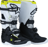 MOOSE OFFROAD Youth Tech 7S Boots - Black/White/Yellow - US 4 0215024-125-4