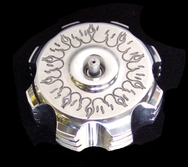 MODQUAD GC1-FBLK Billet Gas Cap with Black Flames for Yamaha YFZ450 (2004-2013)