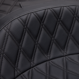 DRAG SPECIALTIES SEATS Freedom Seat with Vinyl Cover for Harley FLH 1997-2007, Double Diamond Black Stitch - Part #08011504-4676B