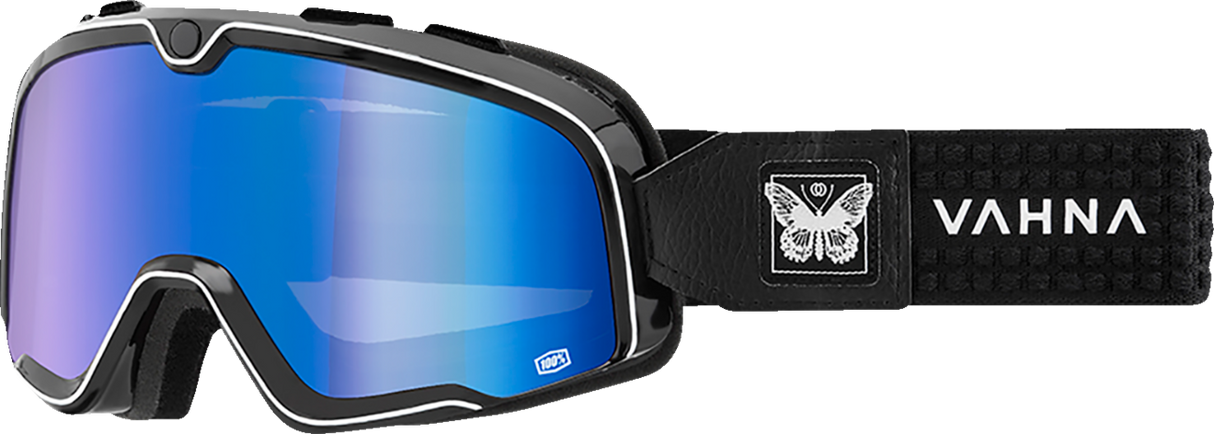 100% Barstow Goggle Vahna with Blue Mirror Lens - Universal Fit for Off-Road and Motocross Vehicles