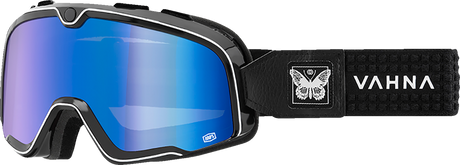 100% Barstow Goggle Vahna with Blue Mirror Lens - Universal Fit for Off-Road and Motocross Vehicles