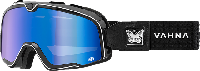 100% Barstow Goggle Vahna with Blue Mirror Lens - Universal Fit for Off-Road and Motocross Vehicles
