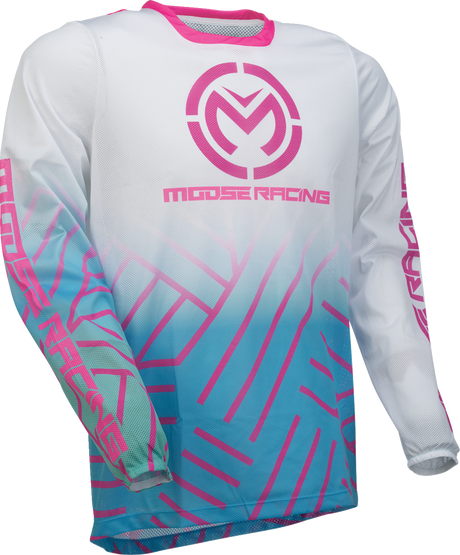Moose Offroad Sahara Jersey 2XL - Pink/Blue/White for ATV, UTV, and Off-Road Vehicles (Part #29107960)