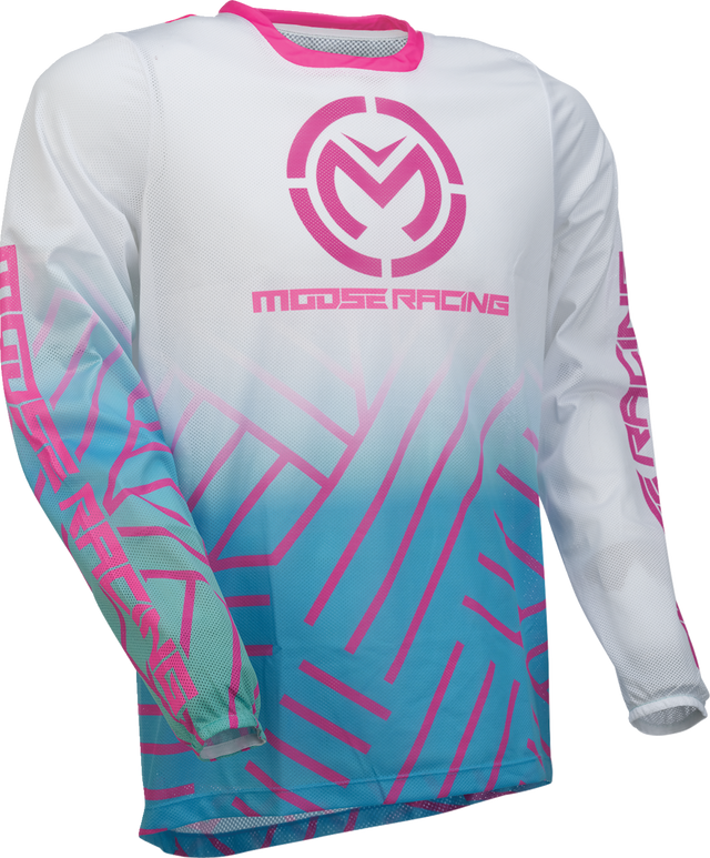 Moose Offroad Sahara Jersey 2XL - Pink/Blue/White for ATV, UTV, and Off-Road Vehicles (Part #29107960)