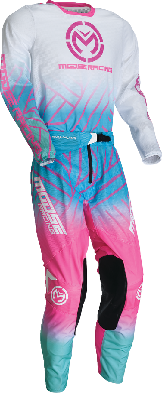 Moose Offroad Sahara Jersey 2XL - Pink/Blue/White for ATV, UTV, and Off-Road Vehicles (Part #29107960)