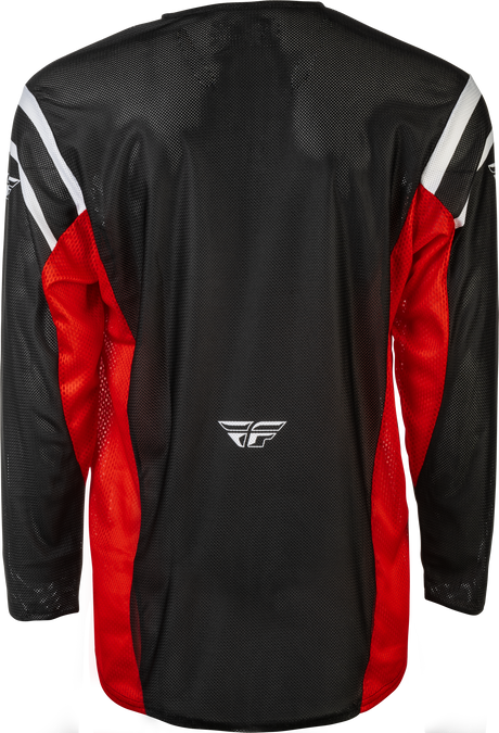 Fly Racing Kinetic Mesh Center Jersey Black/White/Red Large for Motocross and Off-Road Vehicles