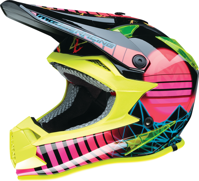 MOOSE OFFROAD Youth F.I. Helmet - Vaporwave - MIPS® - Black/Pink/Yellow - Medium 0111-1615