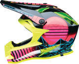 MOOSE OFFROAD Youth F.I. Helmet - Vaporwave - MIPS® - Black/Pink/Yellow - Medium 0111-1615