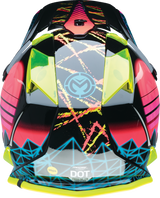 MOOSE OFFROAD Youth F.I. Helmet - Vaporwave - MIPS® - Black/Pink/Yellow - Medium 0111-1615