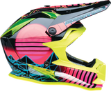 MOOSE OFFROAD Youth F.I. Helmet - Vaporwave - MIPS® - Black/Pink/Yellow - Medium 0111-1615