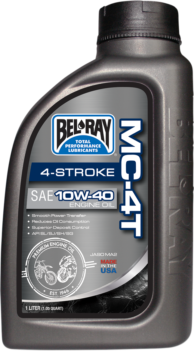 BEL-RAY MC-4T Mineral Oil 10W-40 for 4-Stroke Powersports Engines - Suitable for ATV, Motorcycle, Scooter, and Off-Road Vehicles