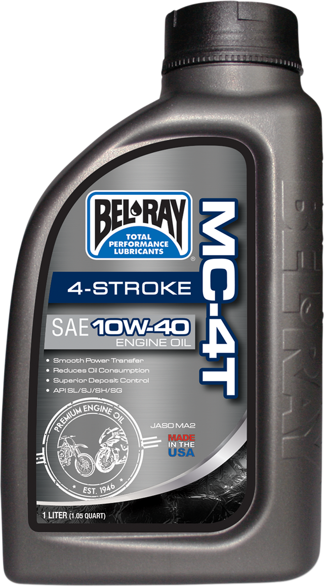 BEL-RAY MC-4T Mineral Oil 10W-40 for 4-Stroke Powersports Engines - Suitable for ATV, Motorcycle, Scooter, and Off-Road Vehicles