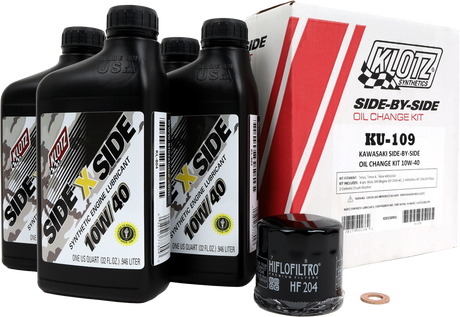 Klotz Kawasaki SXS 4-Quart Synthetic Oil Change Kit for Side-by-Side Vehicles