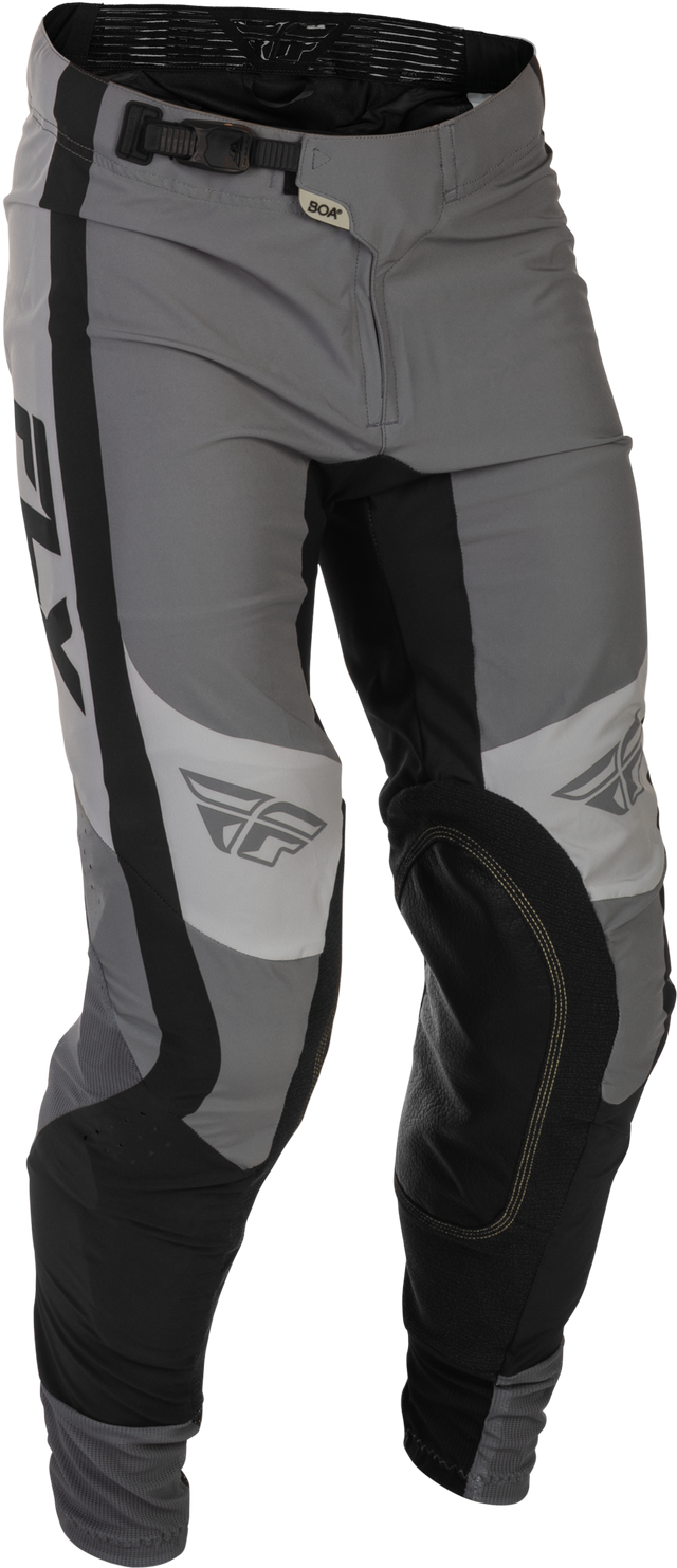 Fly Racing Lite Pants Grey/Black Size 30 – Motorcycle Riding Gear with Kevlar Reinforcement and BOA® Fit System