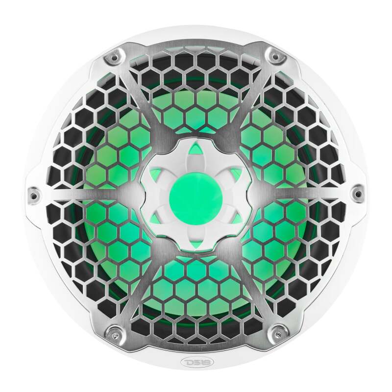 DS18 NXL-12SUB/WH 12-Inch Marine Subwoofer with RGB Lights, 350 Watts RMS, 4 Ohm Single Voice Coil, Fits Powersports Vehicles