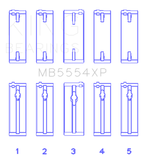 King Engine Bearings Toyota 3SGTE Performance Main Bearing Set - Size STD