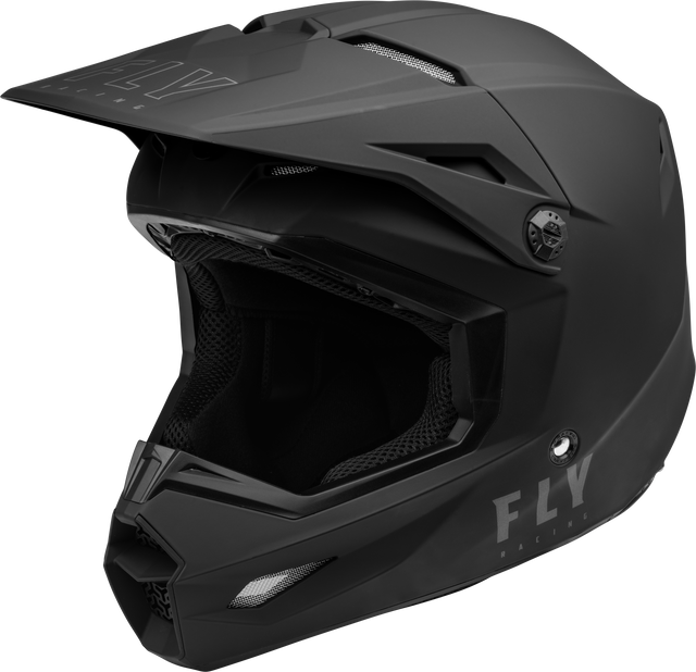 Fly Racing Youth Kinetic Lite Helmet Solid Matte Black for Off-Road and Motocross Bikes