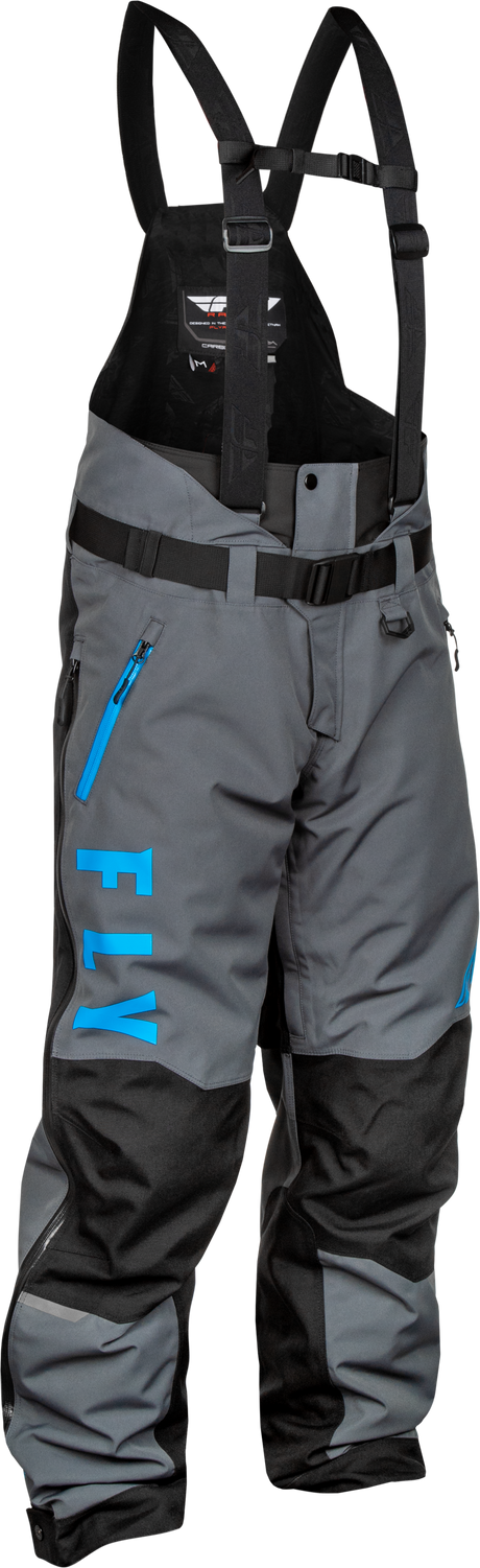Fly Racing Carbon Bib Grey/Blue Medium - Motorcycle Riding Gear for Off-Road and Motocross