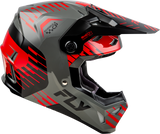 Fly Racing Youth Formula CP Slice Helmet Grey/Red/Black - DOT & ECE Approved, Impact-Absorbing Design for Off-Road & Motocross