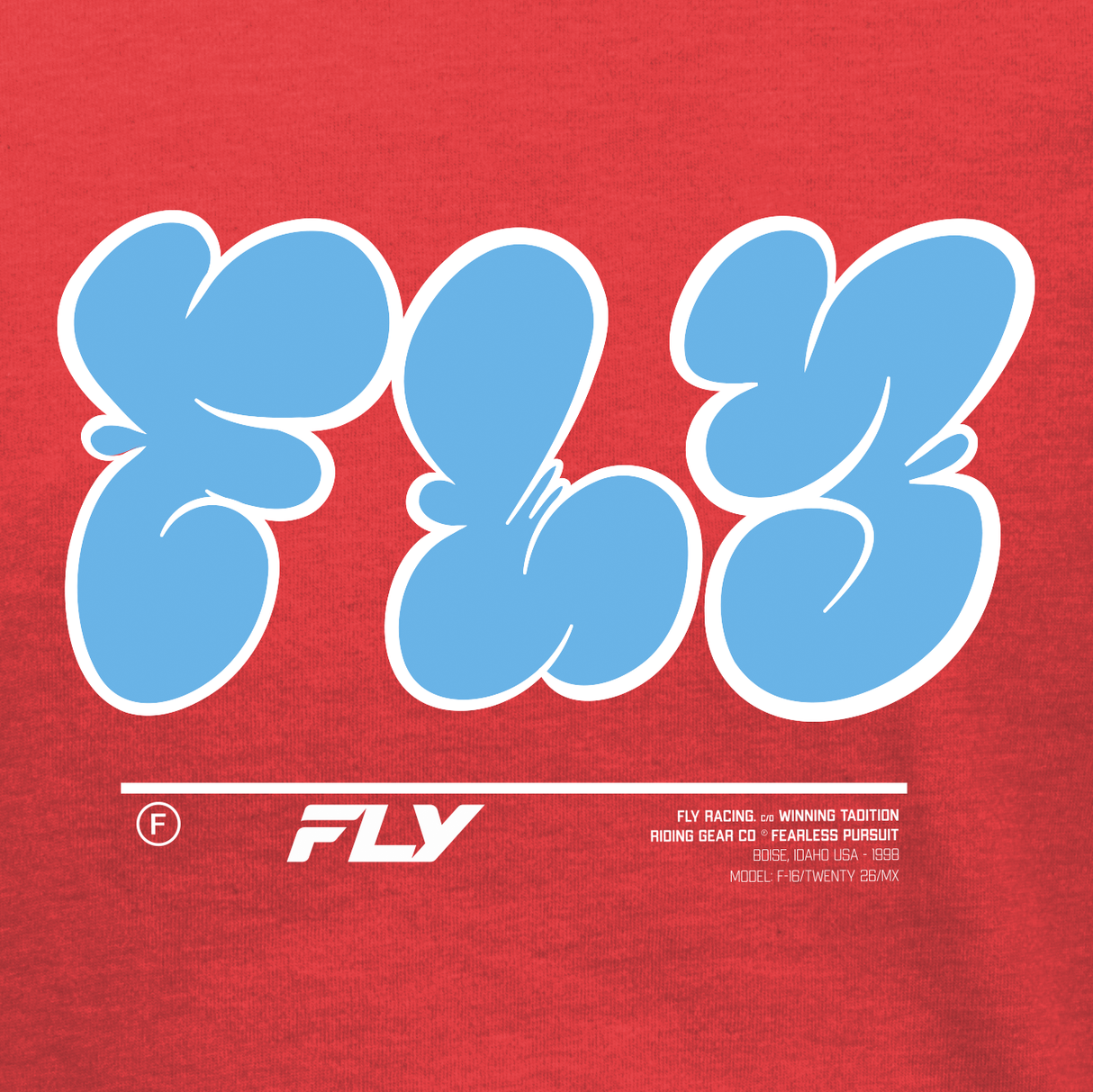 Fly Racing Youth Graffiti Tee Red with Premium Crew Neck Fit - Motorcycle and ATV Fitment