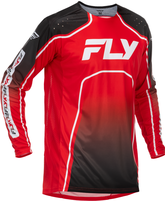 Fly Racing Youth Rayce Bicycle Jersey in Red/Black/White – Long Sleeve Performance Bike Jersey for Kids, Part 379-052YL
