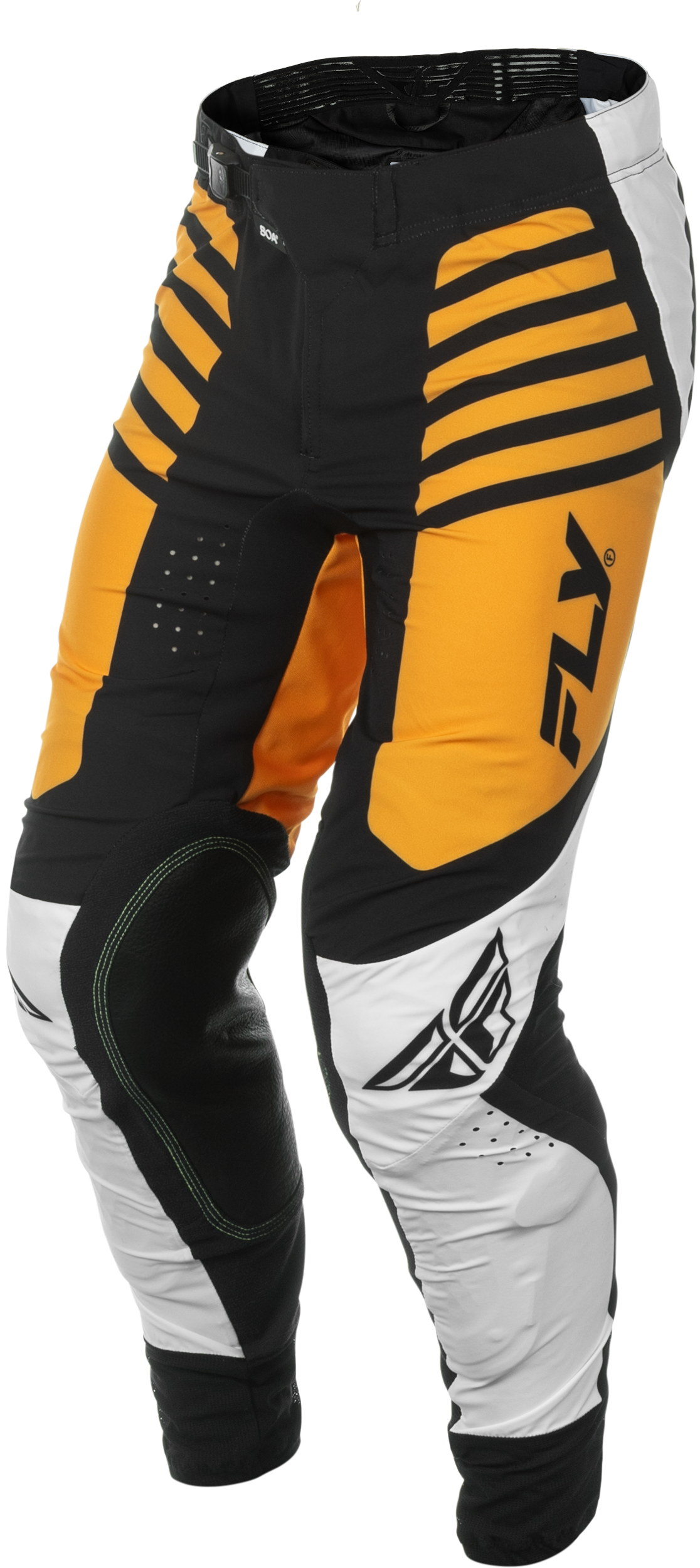 Fly Racing Lite Pants for Ca/Ny White/Black/Mustard, Size 38 – Motorcycle Riding Gear with Mesh Panels and Adjustable Fit
