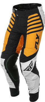 Fly Racing Lite Pants CA/NY White/Black/Mustard Size 30 - Motorcycle Riding Pants with Mesh Panels and Kevlar Stitching
