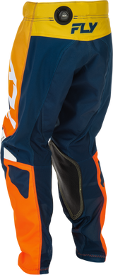 Fly Racing Youth Kinetic Pants Navy/Orange Size 26 - Durable Motorcycle Riding Gear for Kids