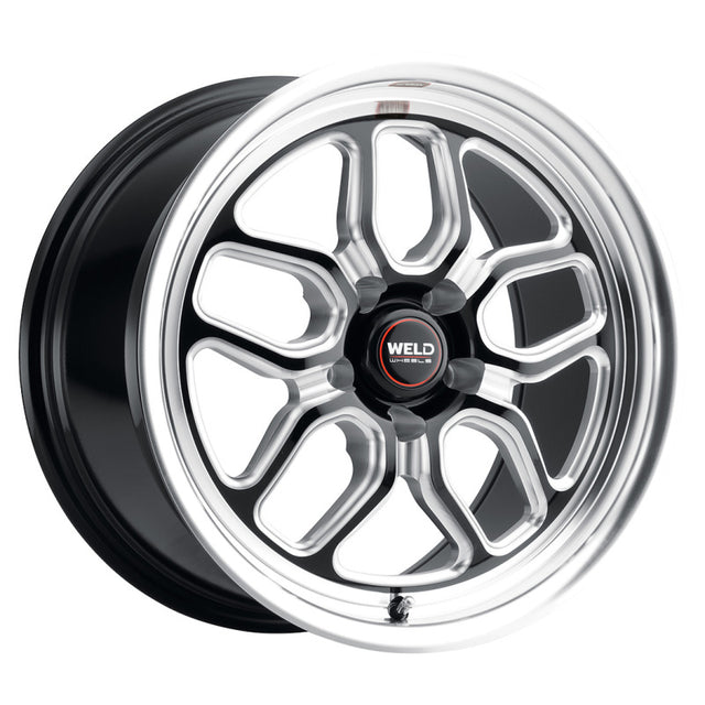 Weld Racing Laguna Drag 17x5 Alloy Wheel with 5x114.3 Bolt Pattern, ET -21, Gloss Black Finish, Part S1527C067N21