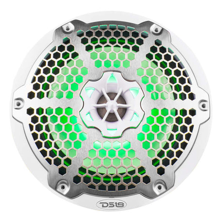 DS18 NXL-M Series 8-Inch Marine and Powersports Speaker with RGB LED Lights – White Finish