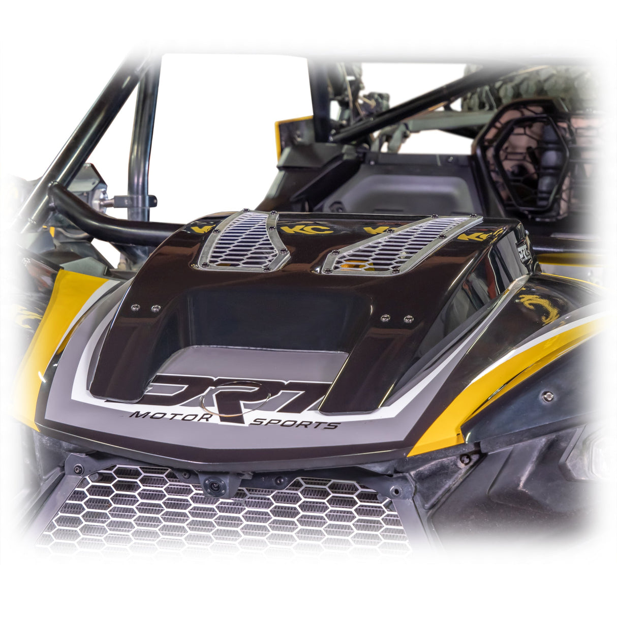 High impact ABS hood scoop with embossed DRT badge, fits 2024+ Maverick R