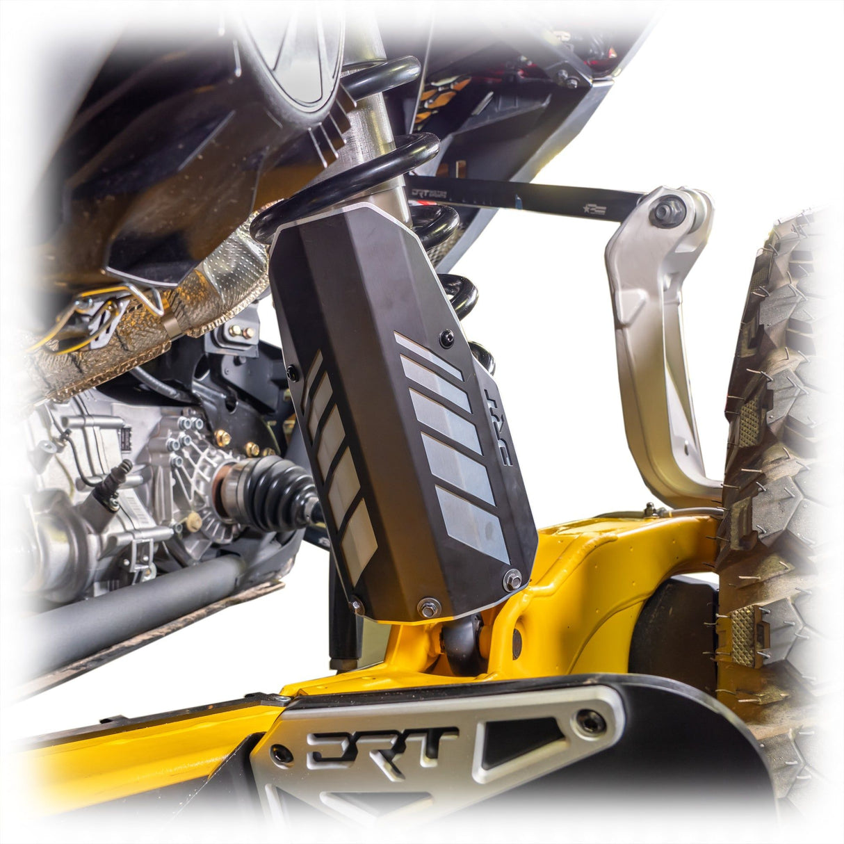 Can Am Maverick R / X3 Rear Aluminum Shock Guards | DRT Motorsports