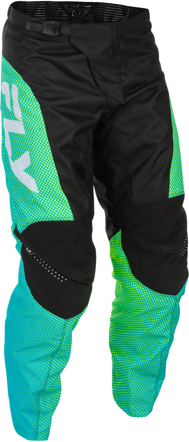 Fly Racing F 16 Pants Aqua/Black/White Size 28 – Durable Motorcycle Pants with Mesh Liner for Off-Road and Motocross Vehicles