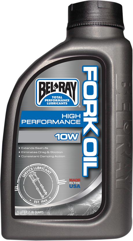 BEL-RAY High-Performance Fork Oil 10W - 1 Quart for Motorcycle Front Forks - Model 99320-B1LW