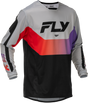 Fly Racing Kinetic Jersey Grey/Red/Purple/Black - Short Sleeve MX Motorcycle Jersey for ATV, Dirt Bike, and Off-Road Vehicles