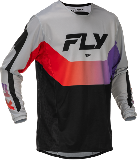 Fly Racing Kinetic Jersey Grey/Red/Purple/Black 2X for Motocross and Off-Road Bikes