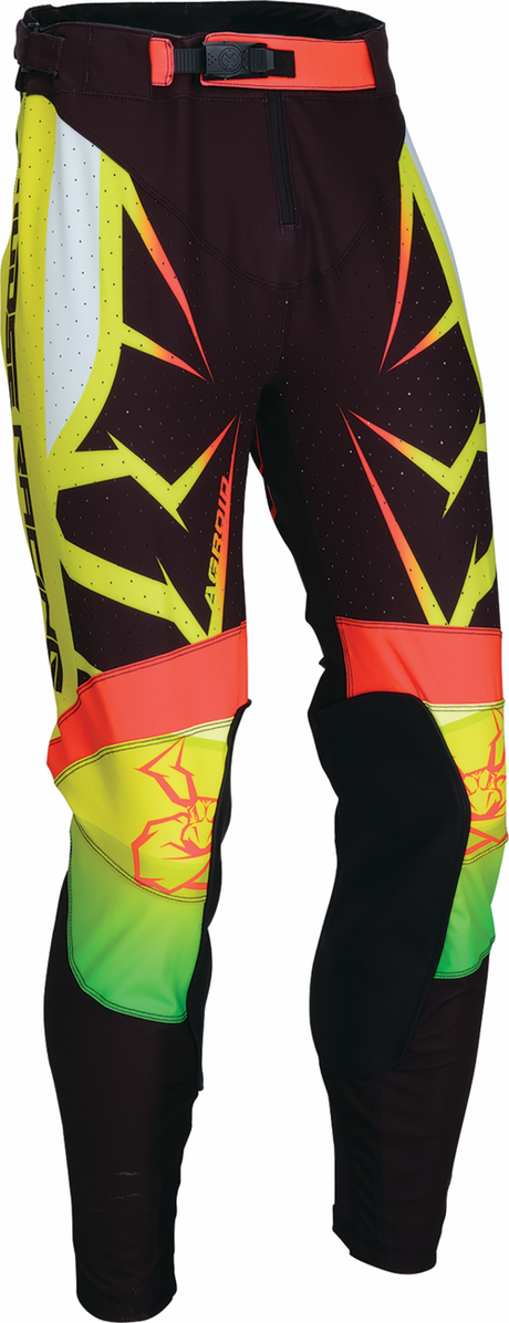 Moose Offroad Agroid Pants US 40 - Black/Yellow/White with Pre-Curved Leg for Ergonomic Fit, Vehicle Fitment for ATV, UTV, and Dirt Bikes