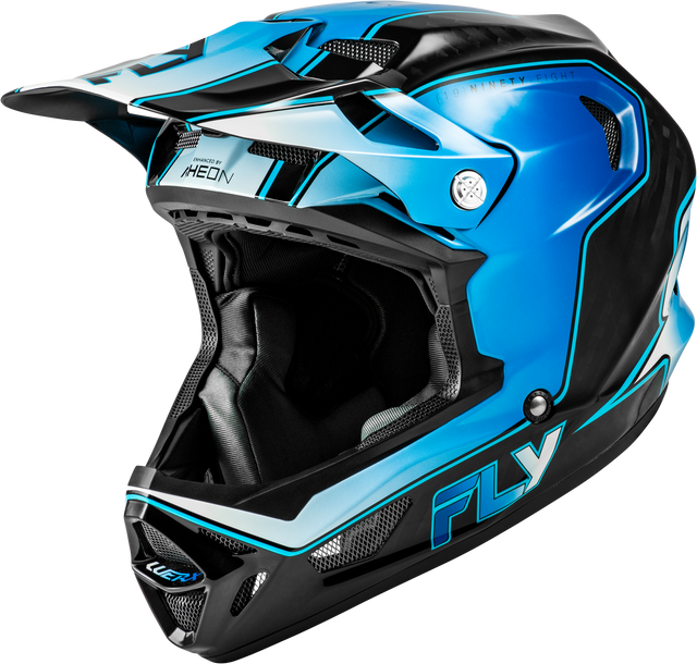 Fly Racing Werx R Flow Carbon Helmet Black Carbon/Blue/White – X-Small, Motorcycle Helmet with Impact Protection and Ventilation