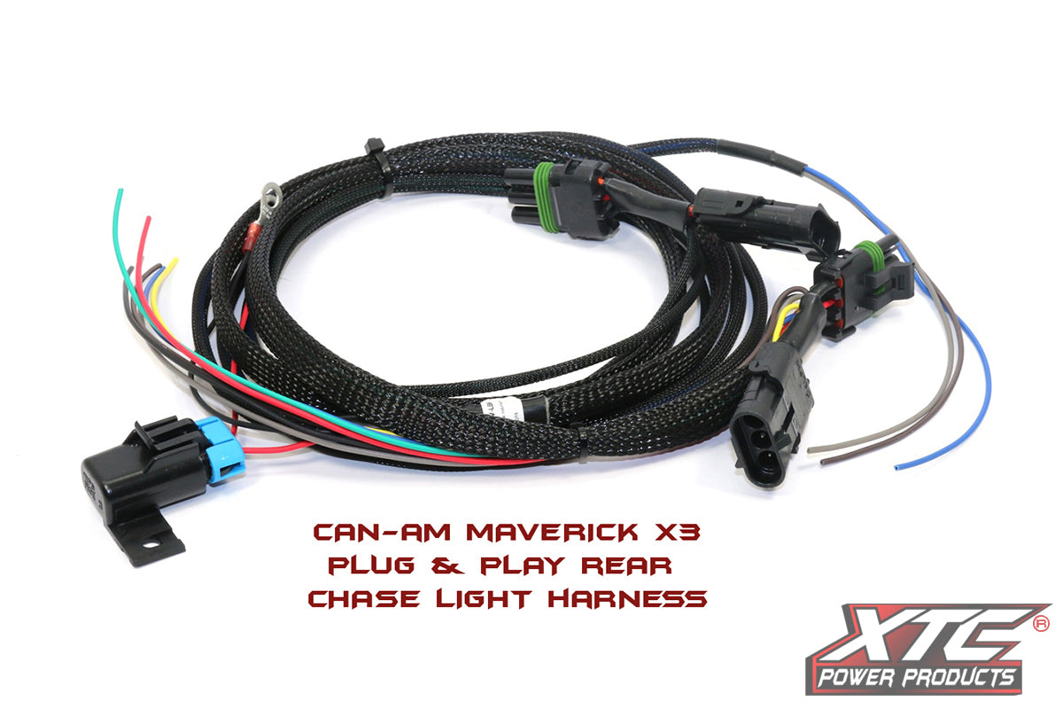 XTC Power Products Plug N Play Rear Chase Bar Harness for Can-Am Maverick X3 Turbo R, XDS Turbo R, XRS Turbo R 72, Max Turbo Models (2017-2018)