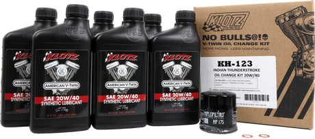 KLOTZ Indian Thunderstroke 6 Quart Synthetic Oil Change Kit for Harley-Davidson Motorcycles