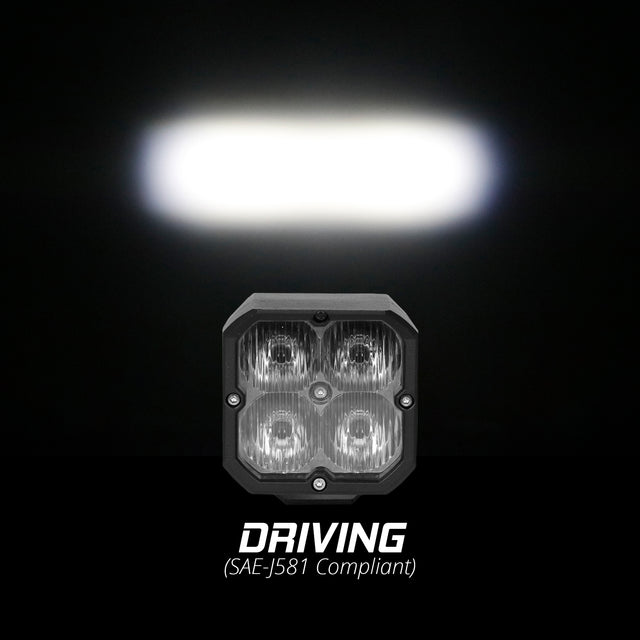 XK GLOW 20W RGB Pod Lights with Driving Beam Pattern - Fits Off-Road Vehicles and Trucks