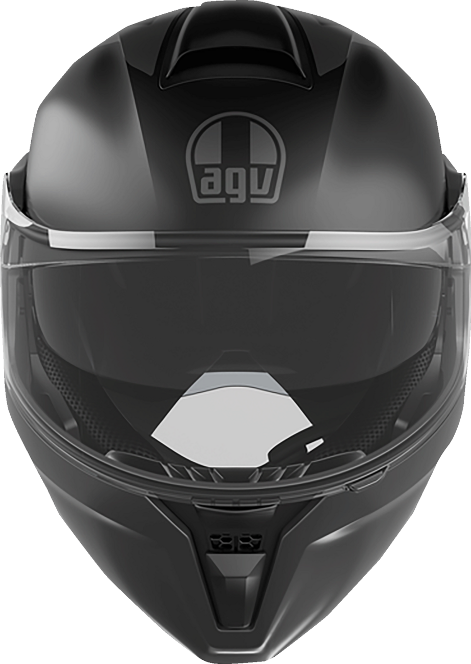 AGV Streetmodular Helmet Resia Matte Black/Gray Medium with Pinlock® 70 MaxVision™ - Fits Honda CBR1000RR, Yamaha YZF-R3, Kawasaki Ninja 400, Suzuki GSX-R600, and More
