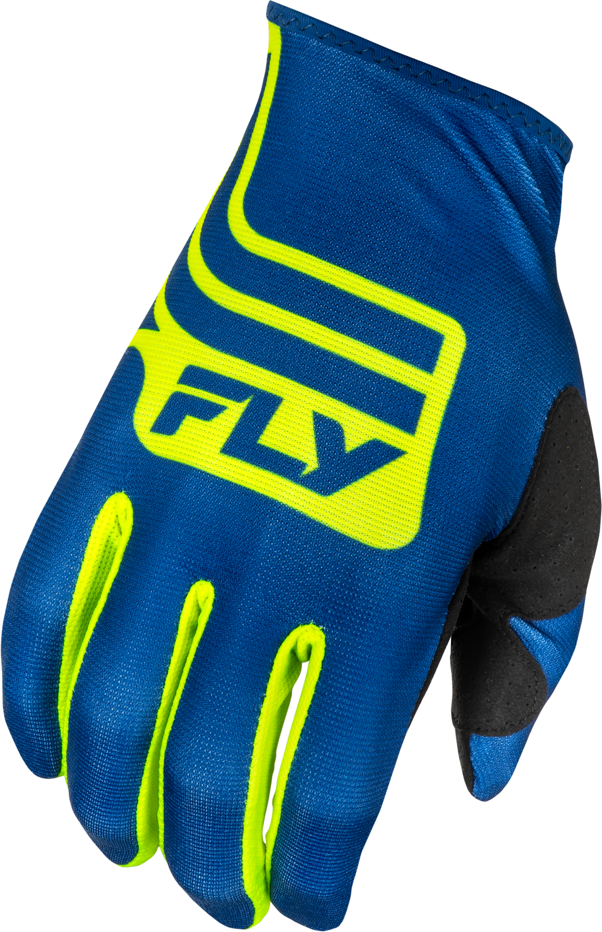Fly Racing Youth Lite Lancer Gloves Navy/Hi Vis YM - Lightweight Race Gloves for Motocross & Off-Road Vehicles