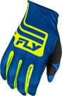 Fly Racing Youth Lite Lancer Gloves Navy/Hi Vis YM - Lightweight Race Gloves for Motocross & Off-Road Vehicles