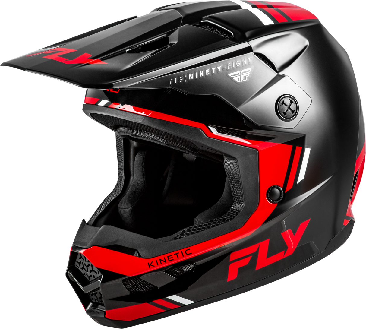 FLY RACING Kinetic Verdict Helmet for Off-Road Motorcycles - Black/Red/White, Size XL