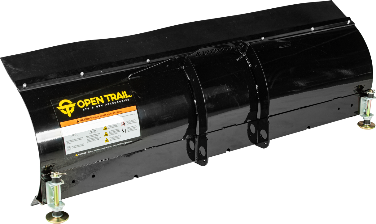 OPEN TRAIL 60-Inch Straight Snow Blade with Rubber Flap and Adjustable Skids for Pickup Trucks