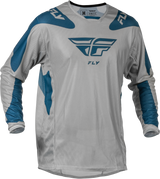 Fly Racing Kinetic Mesh Sym Jersey Grey/Blue Large for ATV, Dirt Bike, and Motocross