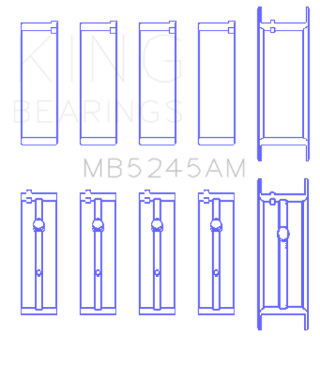 King 91-04 Nissan 146CI/2.4L KA24DE L4 / 89-97 146CI/2.4L KA24E L4  (Size +0.75) Main Bearing Set