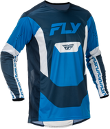 Fly Racing Youth Lite Jersey in Blue/White (Part No. 379-722YXL) – Perfect for Motocross and Off-Road Racing