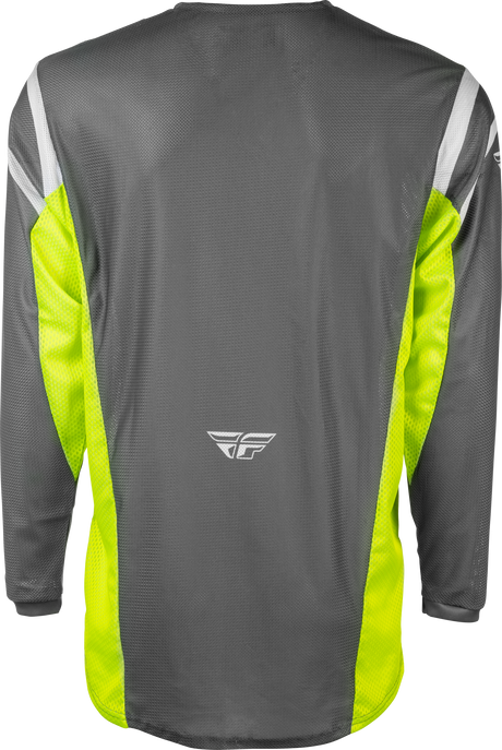 Fly Racing Kinetic Mesh Center Jersey Grey/White/Hi Vis Large for Motocross and Off-Road Vehicles